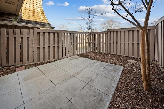 view of patio featuring a fenced backyard