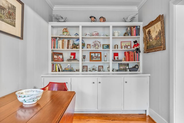 interior space with ornamental molding