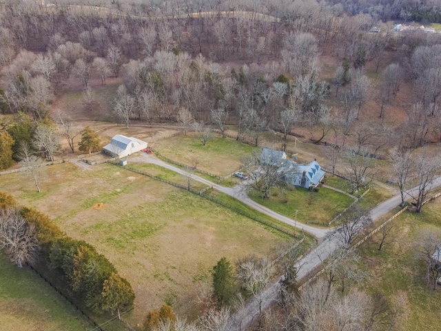 bird's eye view featuring a rural view