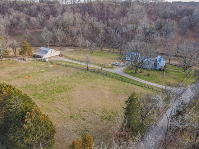 bird's eye view featuring a rural view