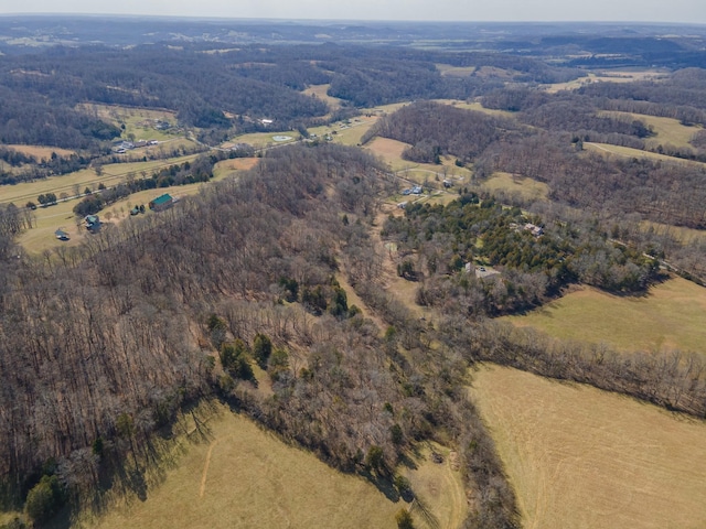 aerial view with a forest view and a rural view