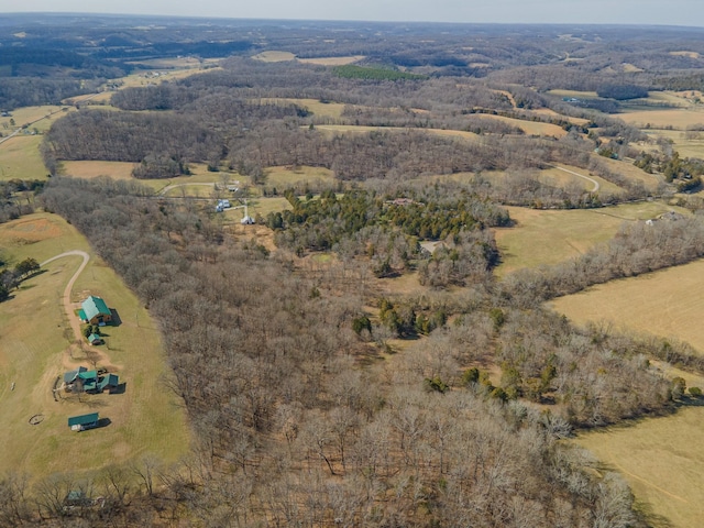 aerial view featuring a rural view