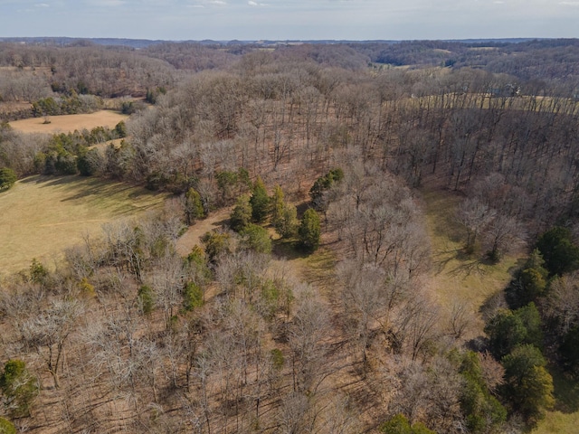 birds eye view of property with a forest view