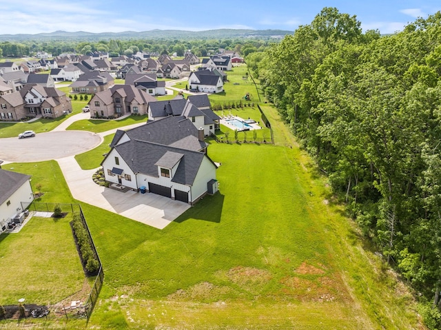 bird's eye view featuring a residential view