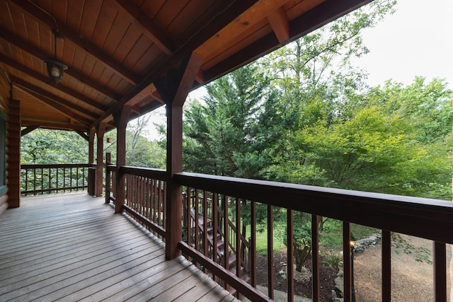 deck with a porch