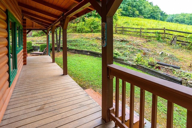 deck featuring fence