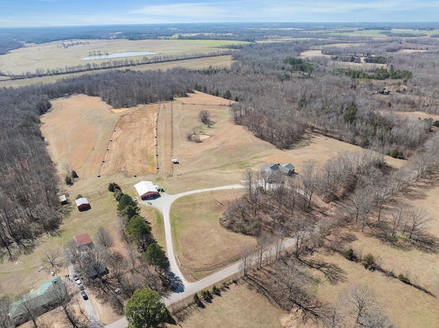 drone / aerial view featuring a rural view