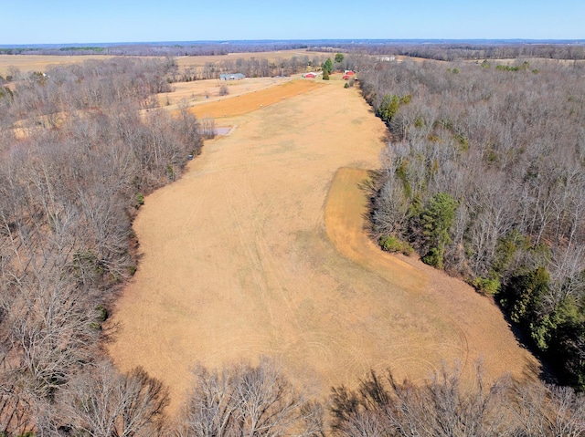 aerial view featuring a rural view