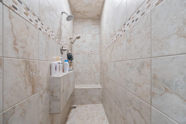 room details with a tile shower