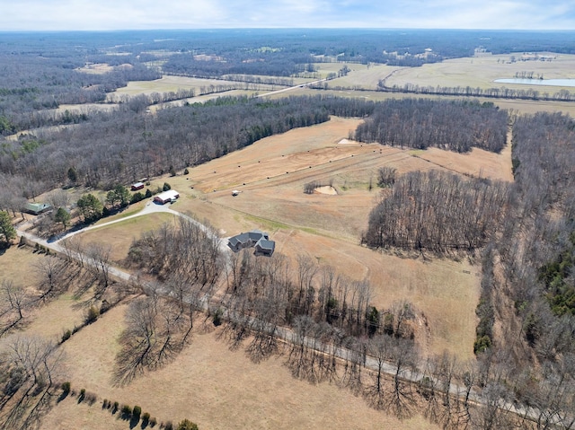 aerial view featuring a rural view