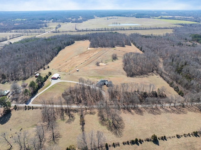 drone / aerial view with a rural view