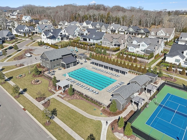 drone / aerial view featuring a residential view