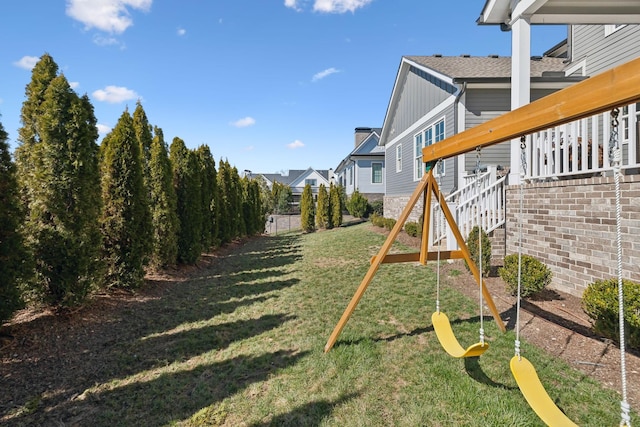 view of yard with fence