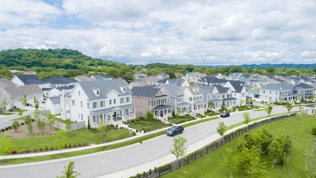 aerial view with a residential view