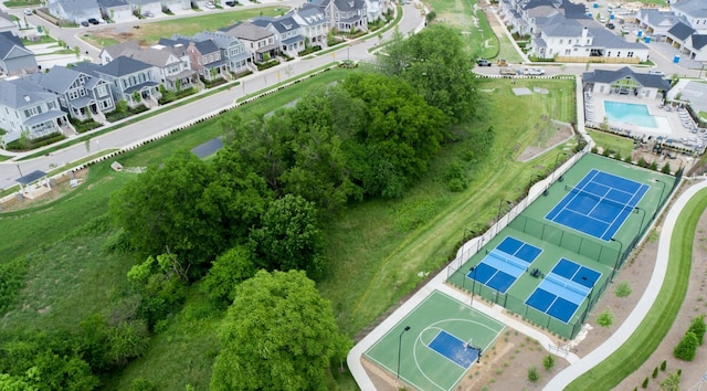 aerial view featuring a residential view