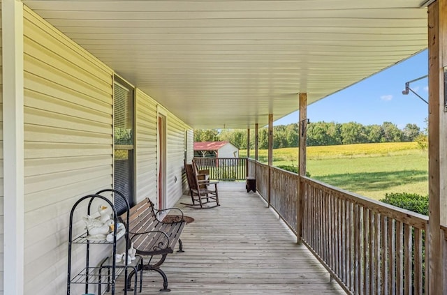 deck with a porch