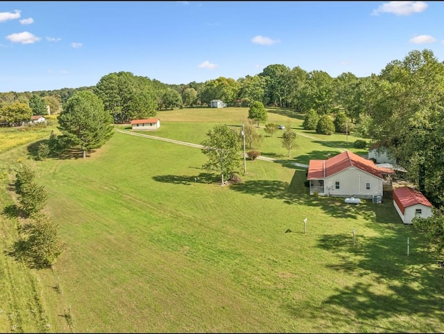 drone / aerial view featuring a rural view