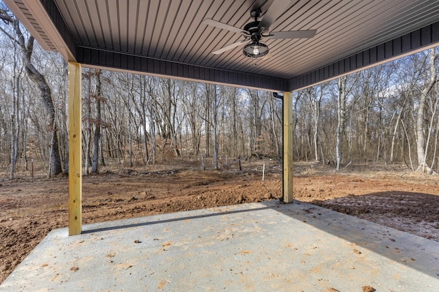 view of patio / terrace with ceiling fan