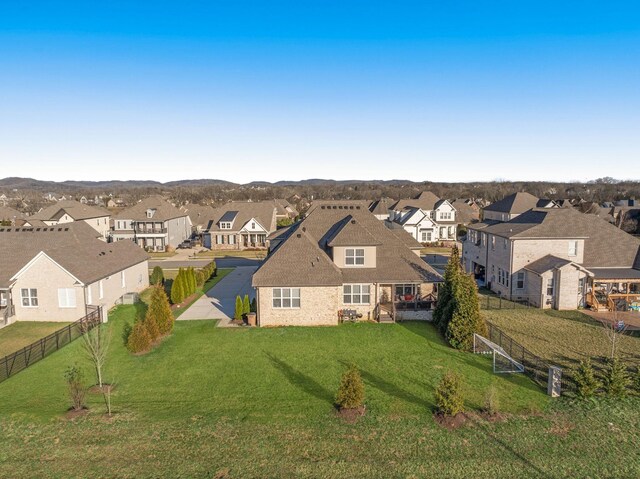 bird's eye view with a residential view