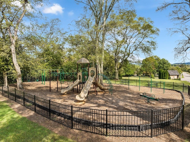 community play area with fence