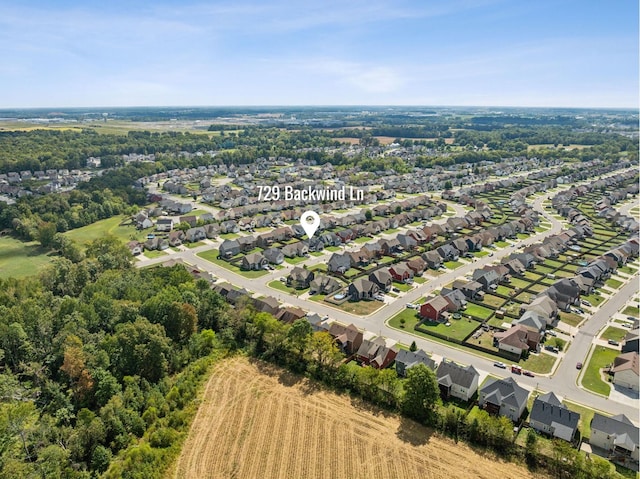 aerial view with a residential view