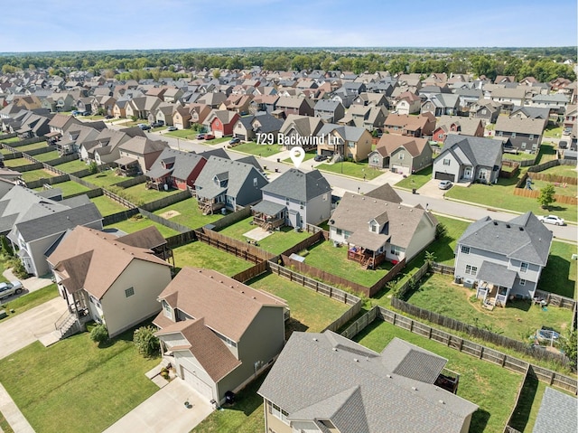 bird's eye view featuring a residential view