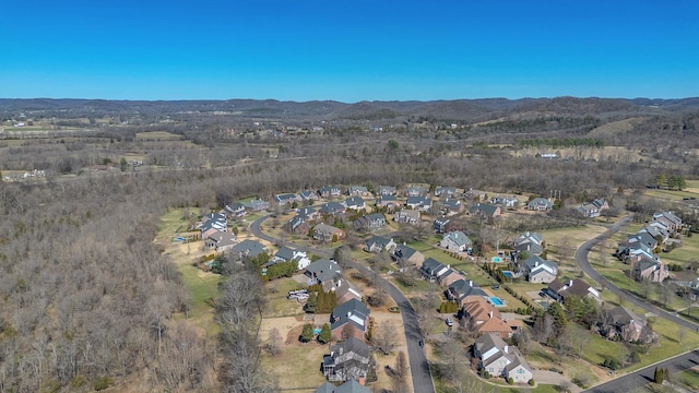 birds eye view of property featuring a residential view and a mountain view