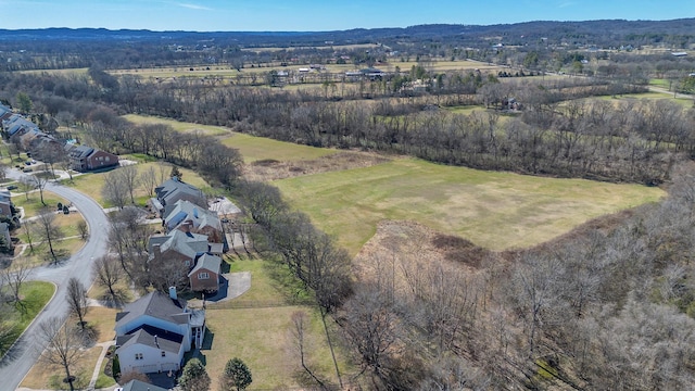 bird's eye view featuring a rural view