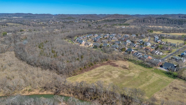 aerial view with a mountain view