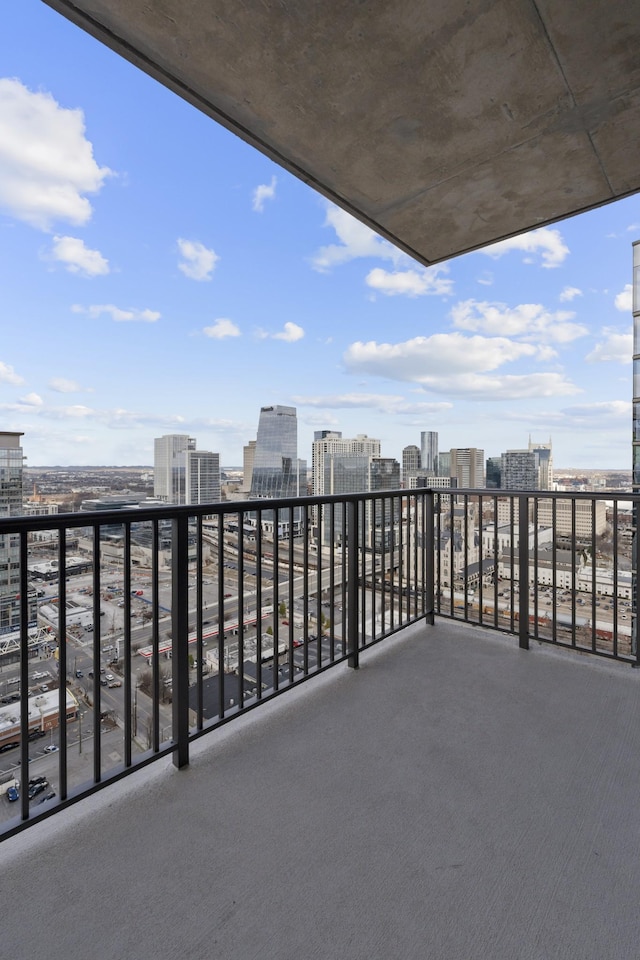 balcony with a view of city