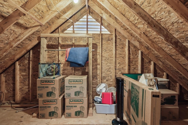 view of unfinished attic