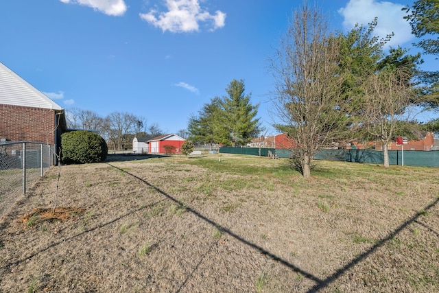 view of yard with fence