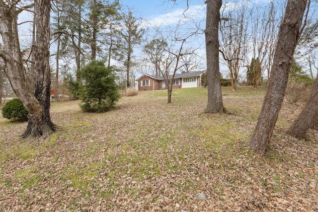 view of yard featuring an attached garage