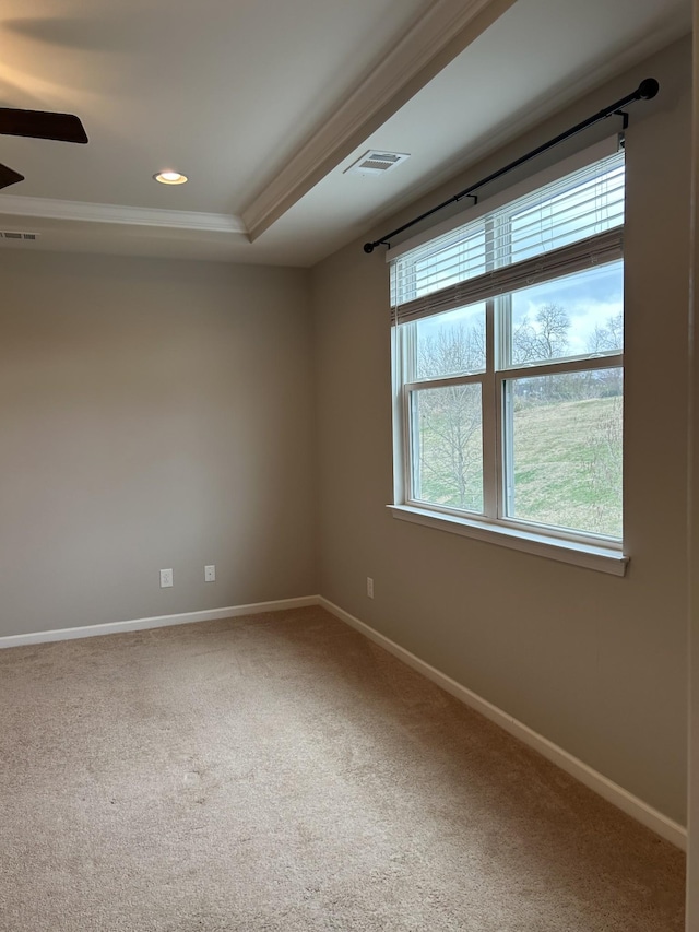 1012 Wooden Gate Dr, Franklin, TN 37064 - unfurnished room featuring carpet flooring, baseboards, a ceiling fan, ornamental molding, and recessed lighting