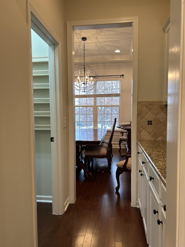 1012 Wooden Gate Dr, Franklin, TN 37064 - dining area featuring a chandelier and dark wood-type flooring