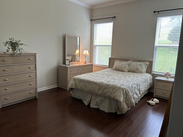 1012 Wooden Gate Dr, Franklin, TN 37064 - bedroom featuring crown molding, dark wood finished floors, and baseboards