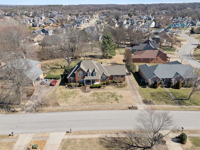 drone / aerial view with a residential view