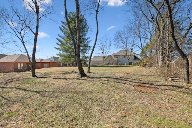 view of yard with fence