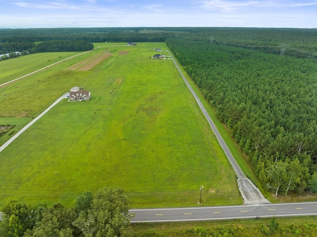 aerial view with a rural view