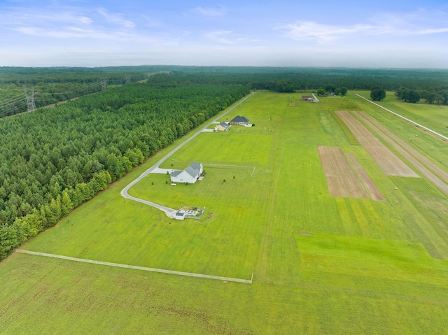 bird's eye view featuring a rural view