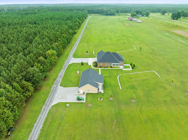 drone / aerial view featuring a rural view