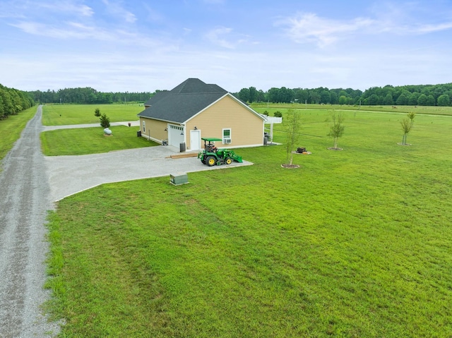 bird's eye view featuring a rural view