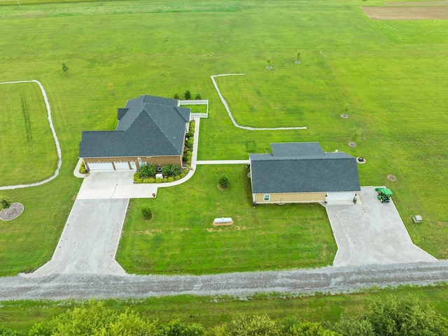 bird's eye view featuring a rural view