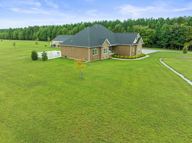 drone / aerial view with a view of trees