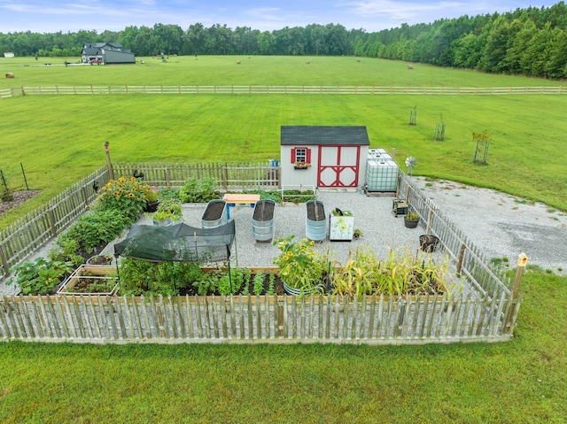 bird's eye view featuring a rural view