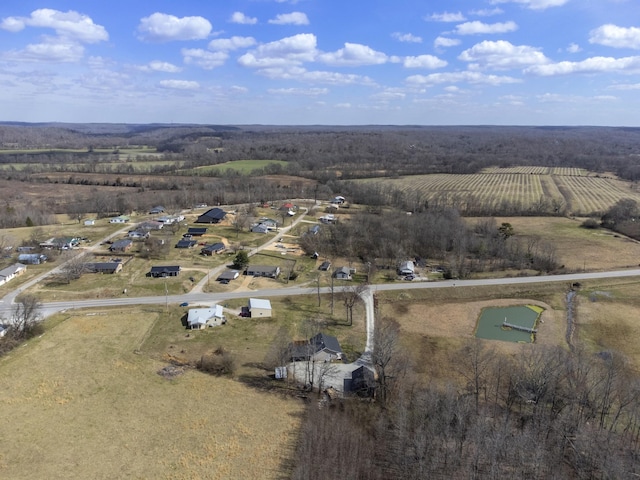 aerial view with a rural view