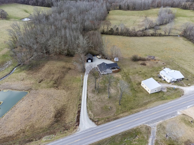 aerial view featuring a rural view