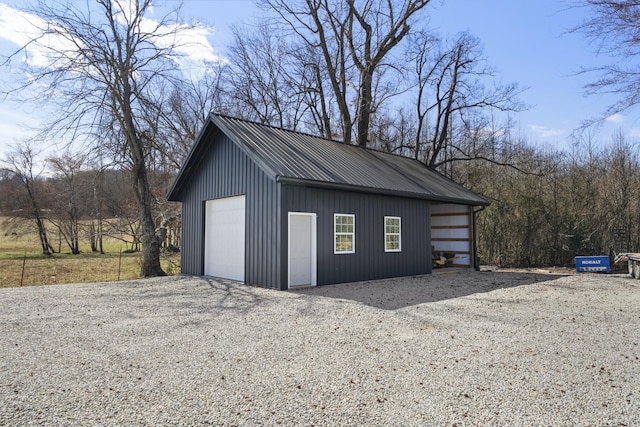 detached garage with driveway