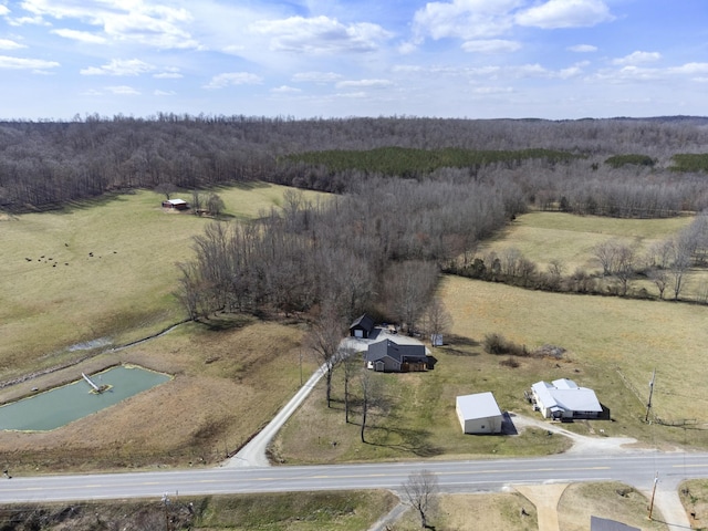 drone / aerial view featuring a rural view