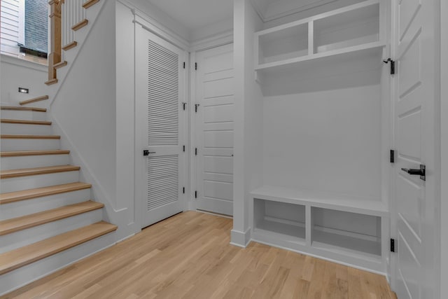 mudroom featuring light wood finished floors